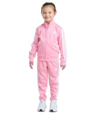 adidas - Toddler & Little Girls Tricot Long-Sleeve Essential 3-Stripe Tricot Track Jacket & Pants, 2 Piece Set