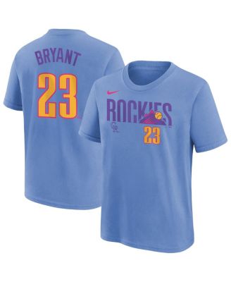Nike - Big Boys and Girls Kris Bryant Light Blue Colorado Rockies Fuse City Connect Name Number T-shirt