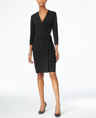 Anne Klein - Petite Classic 3/4-Sleeve Wrap Dress