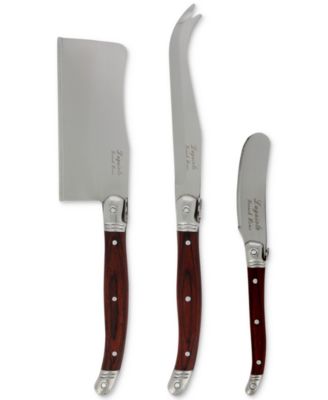 French Home - 3-Pc. Large Pakkawood Cheese Knife Set